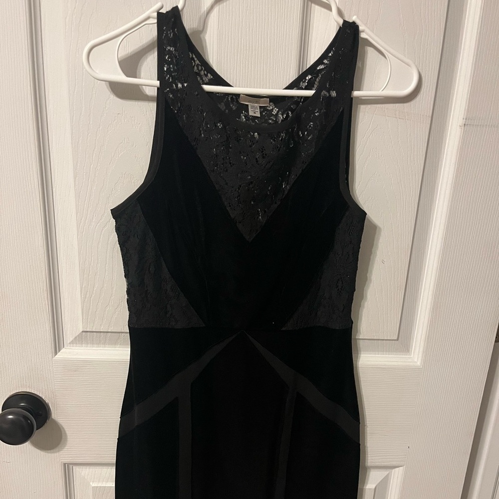 ecote velvet and lace black dress